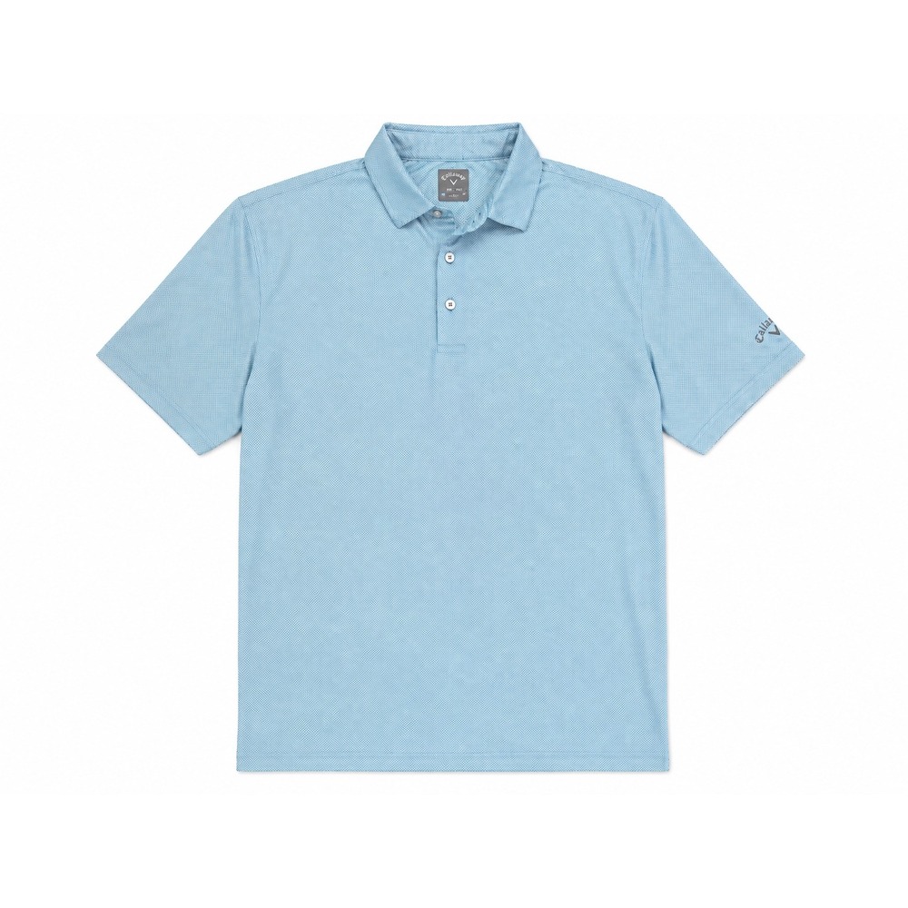 Callaway Opti-Dri Men's Golf Polo‎ Shirt Blue White Micro Check Size Medium